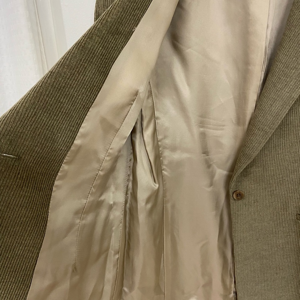 Bernard Zins Made in France Olive Green Women's Blazer Cashmere and Silk - Picture 4 of 10